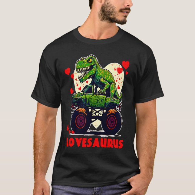 Valentines Day Dinosaur Rex Boys Valentine Kids Lo T-Shirt (Vorderseite)
