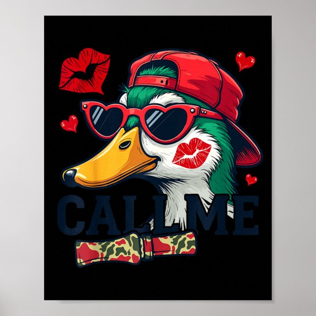 Valentine's Day Duck Hunting Camo Call Me Toddler  Poster (Vorne)