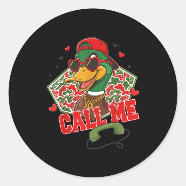 Valentine's Day Duck Hunting Camo Call Me Toddler  Runder Aufkleber (Vorderseite)