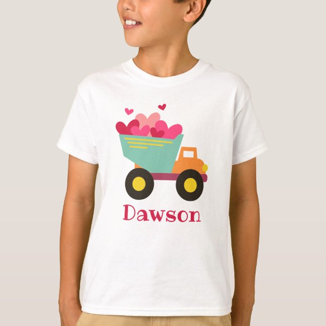 Valentine's Day Dump Truck Personalisierter T - Sh T-Shirt (Vorderseite)