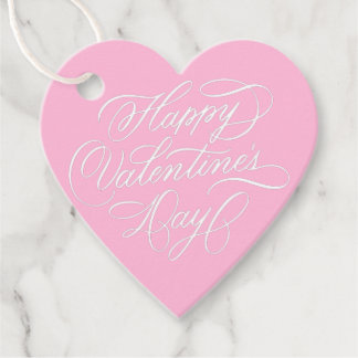 Valentines Day Elegant Calligraphy Deep Pink Heart Geschenkanhänger