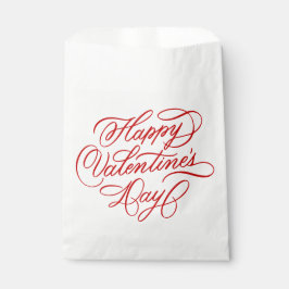 Valentines Day Elegant Deep Red Calligraphy  Geschenktütchen