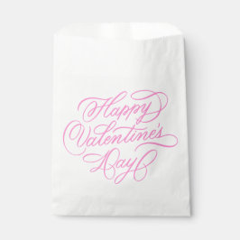 Valentines Day Elegant Pink Calligraphy  Geschenktütchen