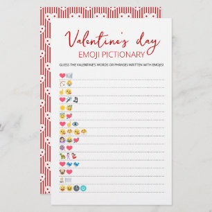 Valentine's day Emoji Pictionary game with Answers