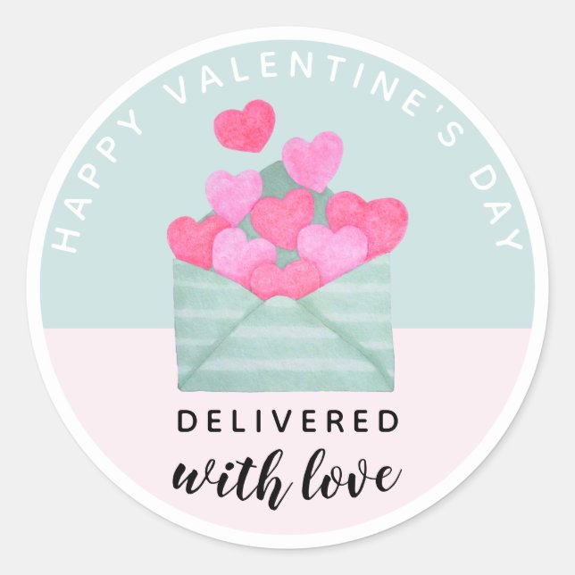 Valentine's Day Envelope Hearts Sticker (Vorderseite)