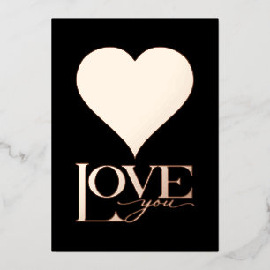 VALENTINE'S DAY, Foil Heart, Liebe You Folien Feiertagskarte