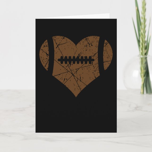 Valentines Day Football Heart Grunge Men Women Karte (Vorderseite)