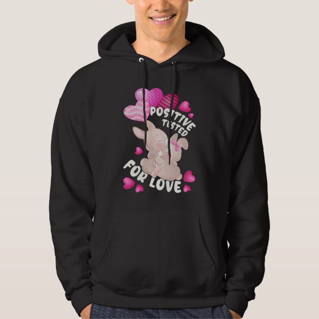 Valentine's day for couples bunnies with heart bal hoodie (Vorderseite)