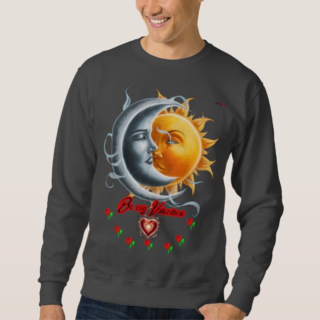Valentine's day for the Sun and the Moon on a Grey Sweatshirt (Vorderseite)
