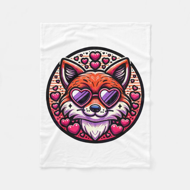 Valentines Day Fox And Matching Couples Foxes  Fleecedecke (Vorderseite)