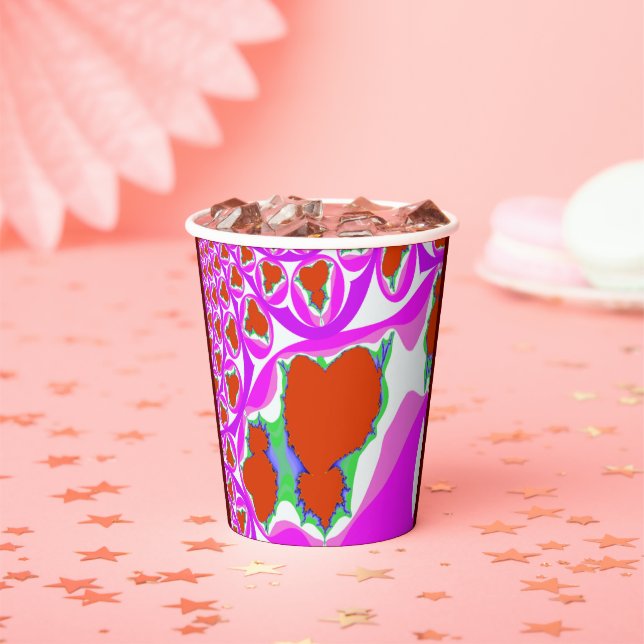 Valentine's Day Fraktal Paper Cups Pappbecher (Insitu)