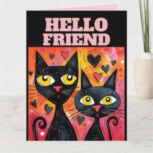 VALENTINE'S DAY FRIENDSHIP NIEDLICHE CAT Grußkarte Karte