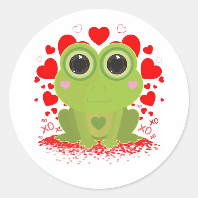 Valentine's Day Frog   Runder Aufkleber (Vorderseite)