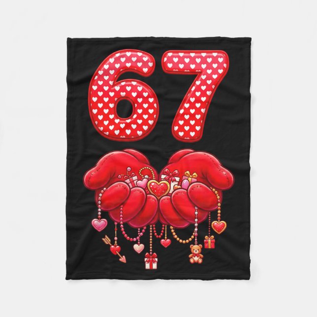 Valentines Day Funny 67 Six Seven Valentine Heart  Fleecedecke (Vorderseite)