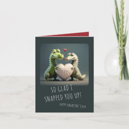 Valentine's Day Funny Alligator Crocodile Couple Karte
