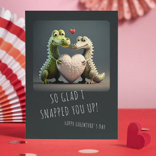 Valentine's Day Funny Alligator Crocodile Couple Karte