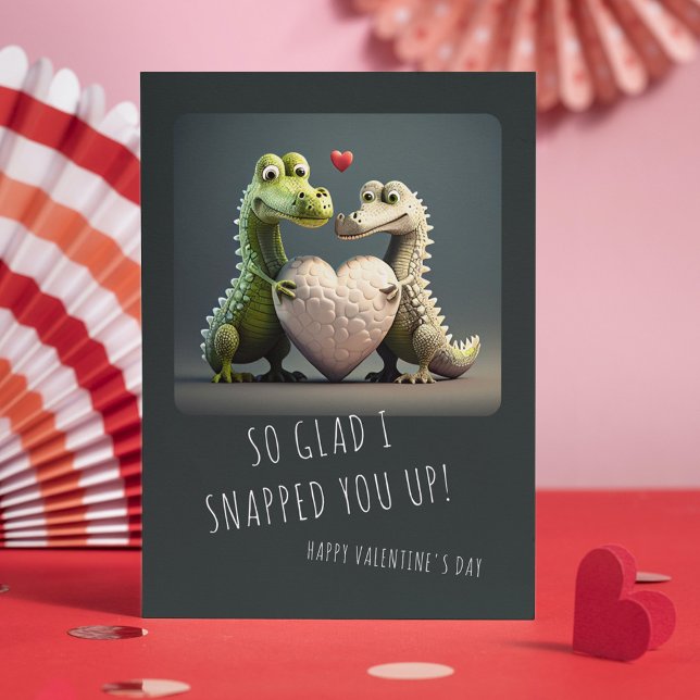 Valentine's Day Funny Alligator Crocodile Couple Karte (Von Creator hochgeladen)
