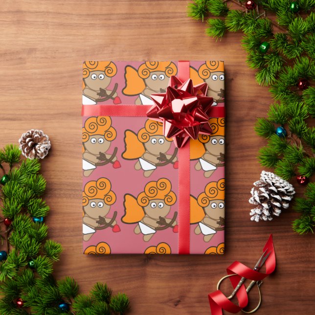 VALENTINE'S DAY FUNNY CUPID WRAPPING PAPER GESCHENKPAPIER (Feiertagsgeschenk)