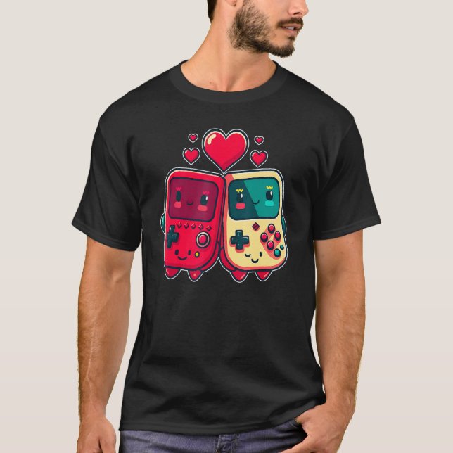 Valentine's Day Gaming Console for Gamer Couples K T-Shirt (Vorderseite)