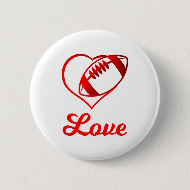 Valentines Day Gift For Football Lovers  Button (Vorderseite)
