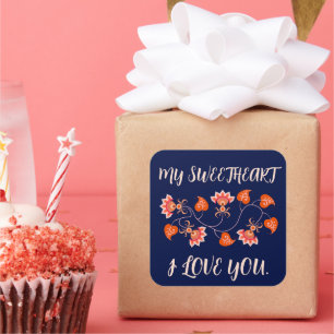 VALENTINE'S DAY GIFT FÜR FREUND, EHEFRAU, HUSBAND QUADRATISCHER AUFKLEBER