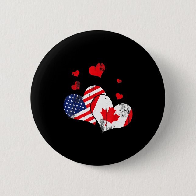 Valentine's Day Gift Maple Leaf Canada  Button (Vorderseite)