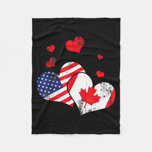 Valentine's Day Gift Maple Leaf Canada  Fleecedecke (Vorderseite)