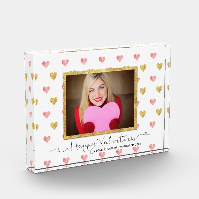 Valentine's Day Glitzer Herzschrift - Foto Block (Links)