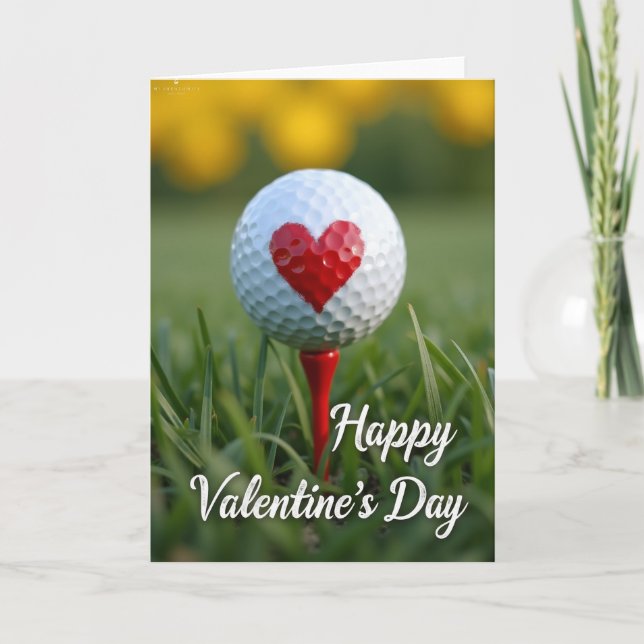 Valentines Day Golf Card Karte (Vorderseite)