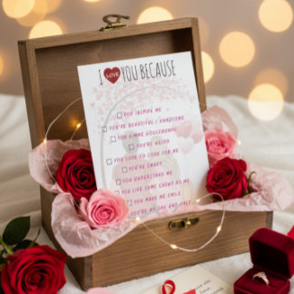 Valentine's Day Greeting Card - I Love You Because Feiertagskarte