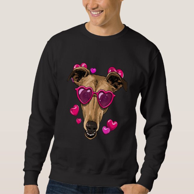 Valentines Day Greyhound Heart Couples Greyhound R Sweatshirt (Vorderseite)