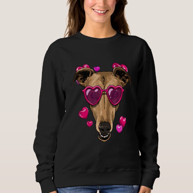 Valentines Day Greyhound Heart Couples Greyhound R Sweatshirt (Vorderseite)