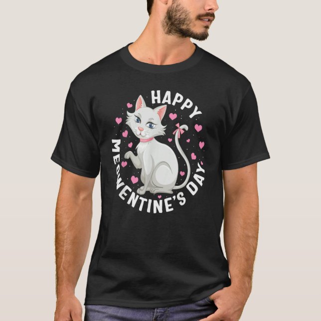 Valentines day Happy Meowentine's Day Cute Cat Hea T-Shirt (Vorderseite)