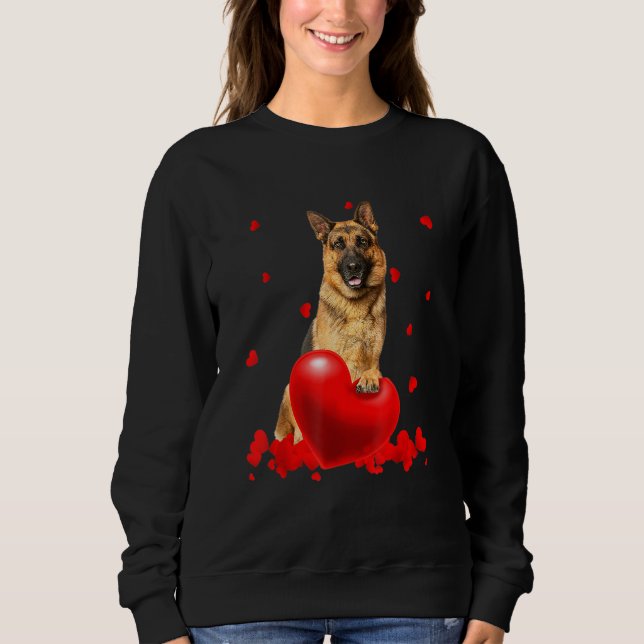 Valentine's Day Heart Couple German Shepherd Dog P Sweatshirt (Vorderseite)