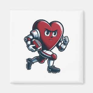 Valentine's Day Heart Footll Player Team Sport Magnet