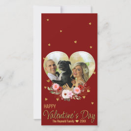 Valentine's Day Heart Foto Gold Glitzer Heart Red