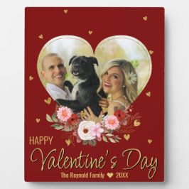 Valentine's Day Heart Gold Foto Glitzer Heart Red Fotoplatte