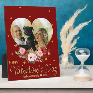 Valentine's Day Heart Gold Foto Glitzer Heart Red Fotoplatte