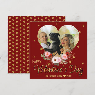 Valentine's Day Heart Gold Foto Glitzer Herz Feiertagskarte