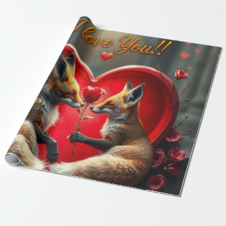 Valentine's Day Heart Hug - Fox Geschenkpapier