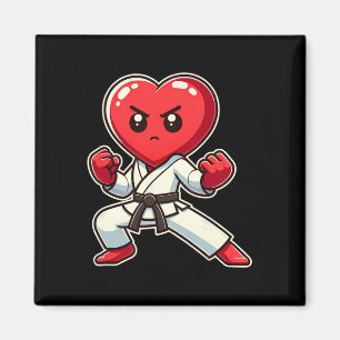 Valentine's Day Heart Karate Taekwondo Mixed Marti Magnet