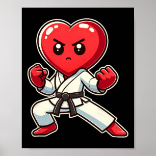 Valentine's Day Heart Karate Taekwondo Mixed Marti Poster