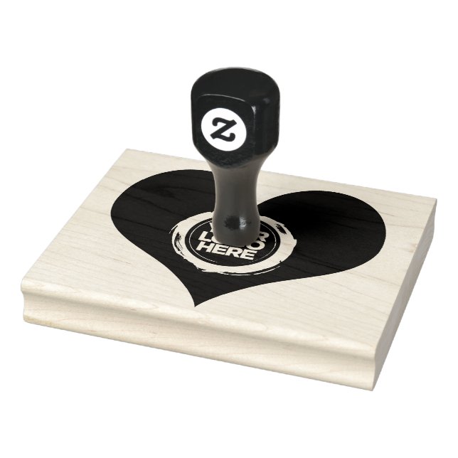 Valentine's Day Heart Shaped Business Logo Große Gummistempel (Stempel)