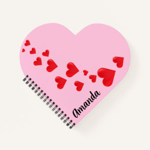Valentine's Day Heart Shaped Notebook Notizbuch