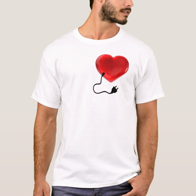 Valentine's Day Heart Socket Plug-Pair Liebe Gesch T-Shirt (Vorderseite)
