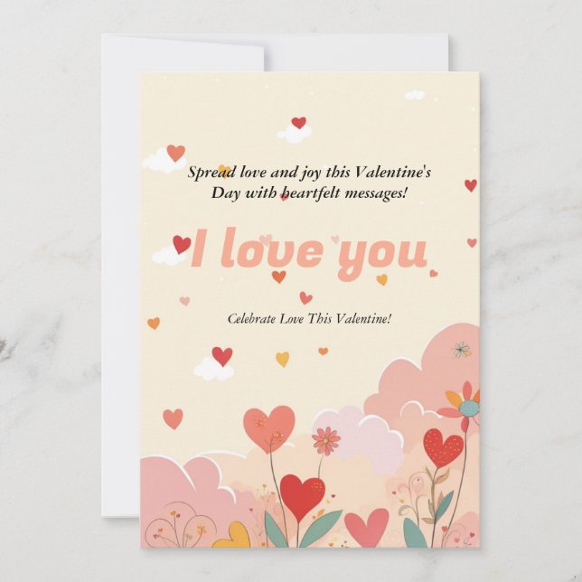 Valentine's Day Heartfelt "I Liebe You" Card Dankeskarte (Vorderseite)