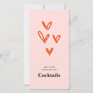 Valentine's Day Hearts Cocktail Party Einladung