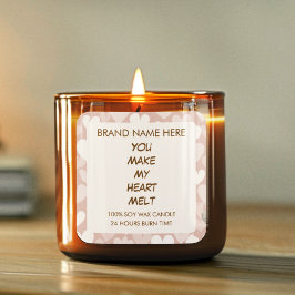 Valentine's Day Hearts Custom Candle Labels Quadratischer Aufkleber