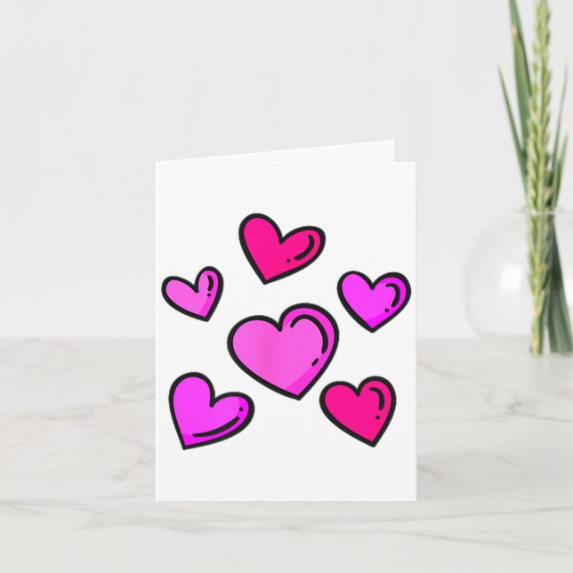 Valentines Day Hearts Love Graphic  Karte (Vorderseite)
