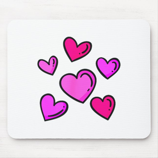 Valentines Day Hearts Love Graphic  Mousepad (Vorne)